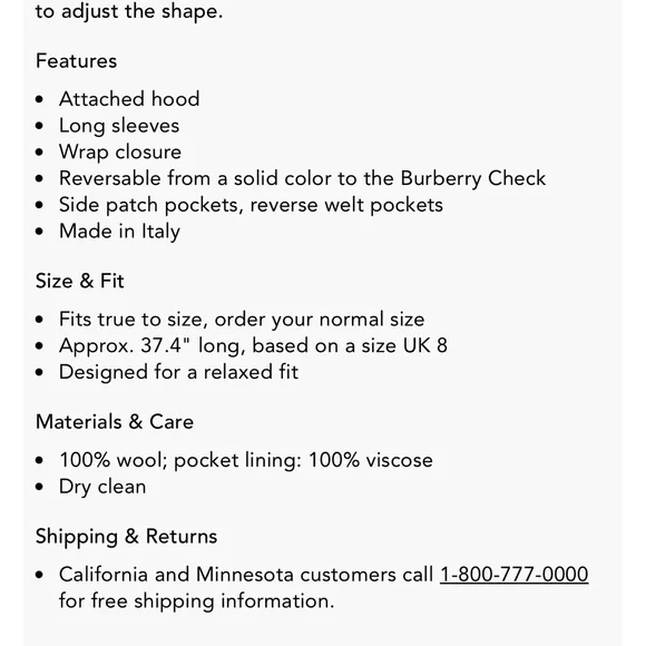 New Burberry Luxurious Reversible Hooded Coat with Plaid Trim - Picture 7 of 10